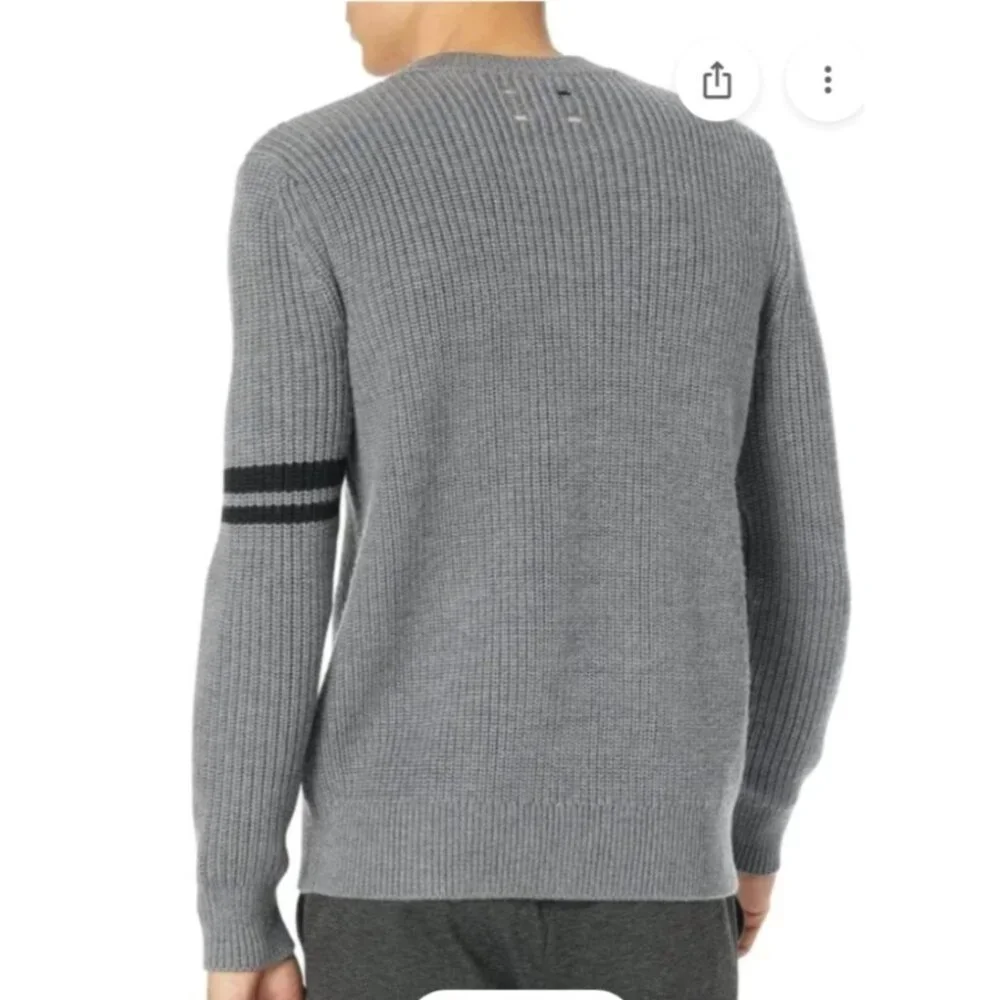Label Brand Go To Sweater Size XS Light Gray Heavy Knit NWT Wool Merino